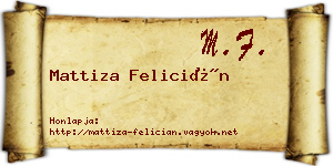 Mattiza Felicián névjegykártya
